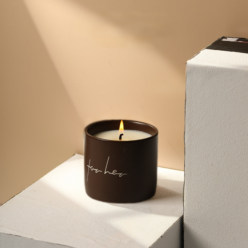 Scented Candles | Warm Tobacco & Vanilla | in Ceramic Vessel